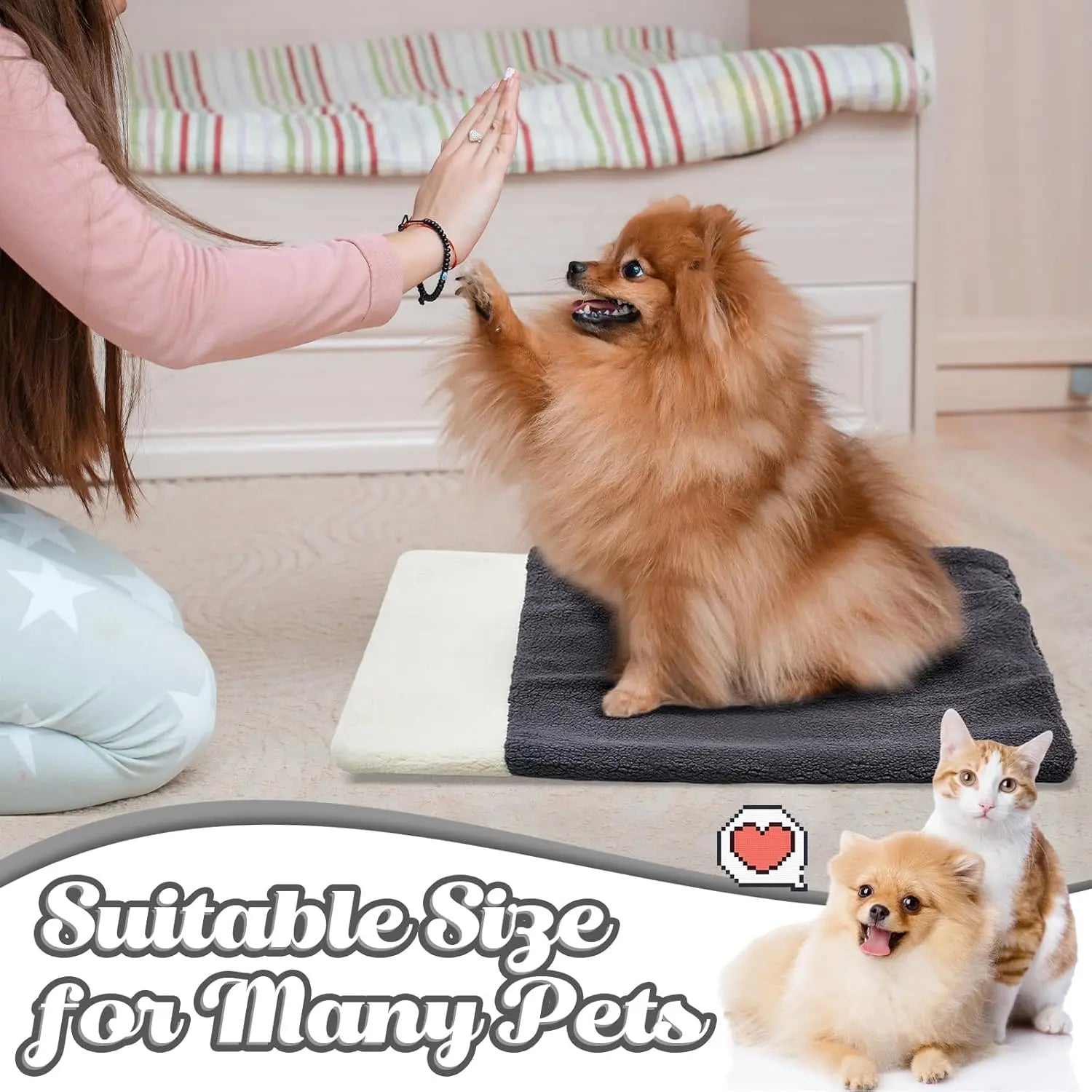 2 Pcs Cat Bed Cave Cat Sleeping Bag Kitten Bed Sack pet Cave Warming Pad Sack PET Mat for Kitten Puppy Small Dogs, 24 x 22 Inch Wholesale Hub