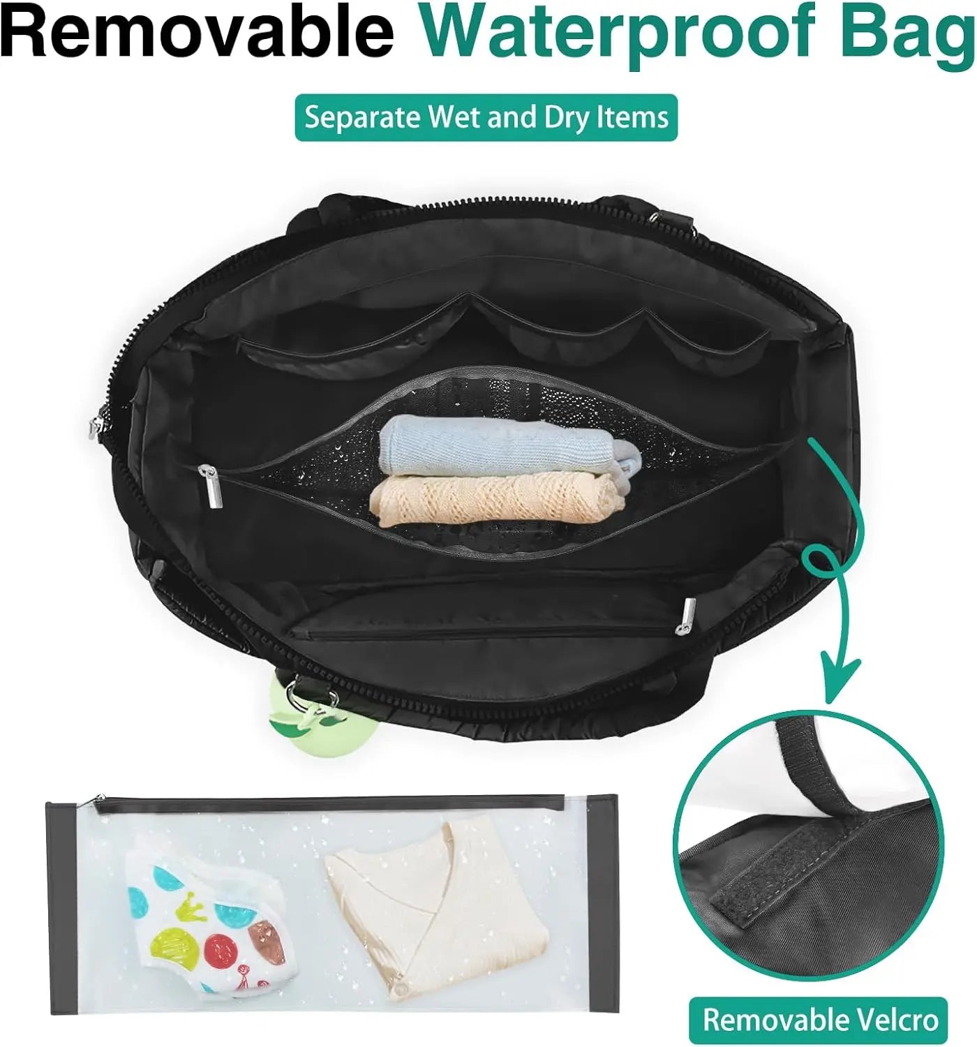 Diaper Bag Tote, Baby Diaper Tote Bags Crossbody Hospital Bag Travel Large Mommy Bag, with Silicone Pacifier Case Wholesale Hub