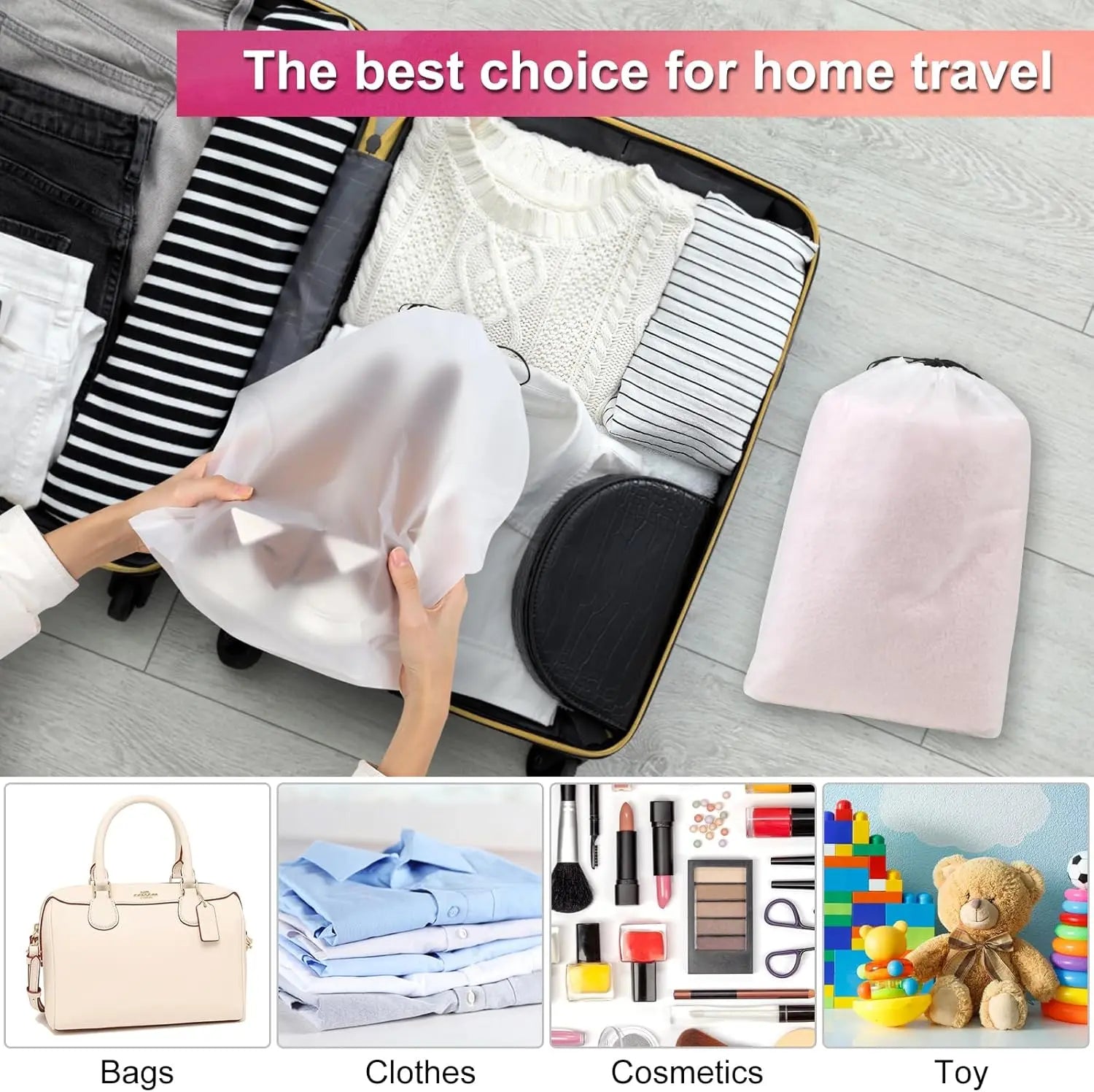 18 Pack Shoe Bags - 11.8in x 15.7in, Storage Bags for Packing, Travel Essentials for Men and Women Wholesale Hub