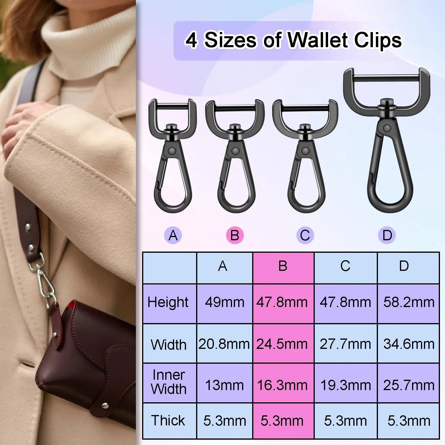 CooBigo 4Pack 5/8 Inch Detachable Snap Hook Swivel Clasp, Metal Swivel Lobster Claw Clasps for Paracord Lanyard, Purse Strap Clips Extender Hardware, Backpack Pendant, Pets Collar Accessory (Black) Wholesale Hub