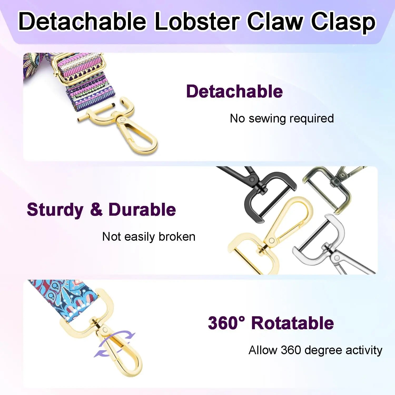 CooBigo 4Pack 5/8 Inch Detachable Snap Hook Swivel Clasp, Metal Swivel Lobster Claw Clasps for Paracord Lanyard, Purse Strap Clips Extender Hardware, Backpack Pendant, Pets Collar Accessory (Black) Wholesale Hub