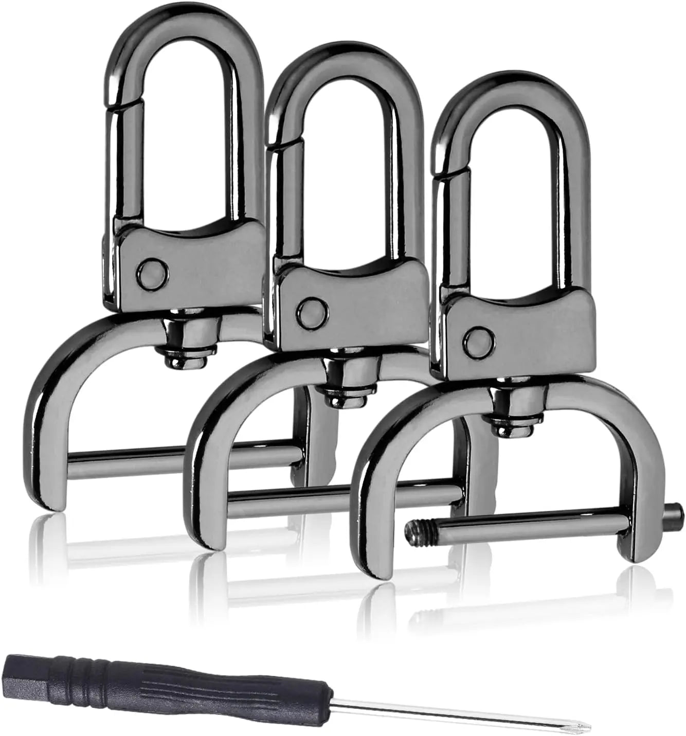 6 Pack 1 Inch Detachable Snap Hook Swivel Clasp, Metal Lobster Claw Clips Clasp with Screwdriver for Replacement Purse Keychain Hardware, Keyring Clip, Pets Collar Accessories (Black) Wholesale Hub