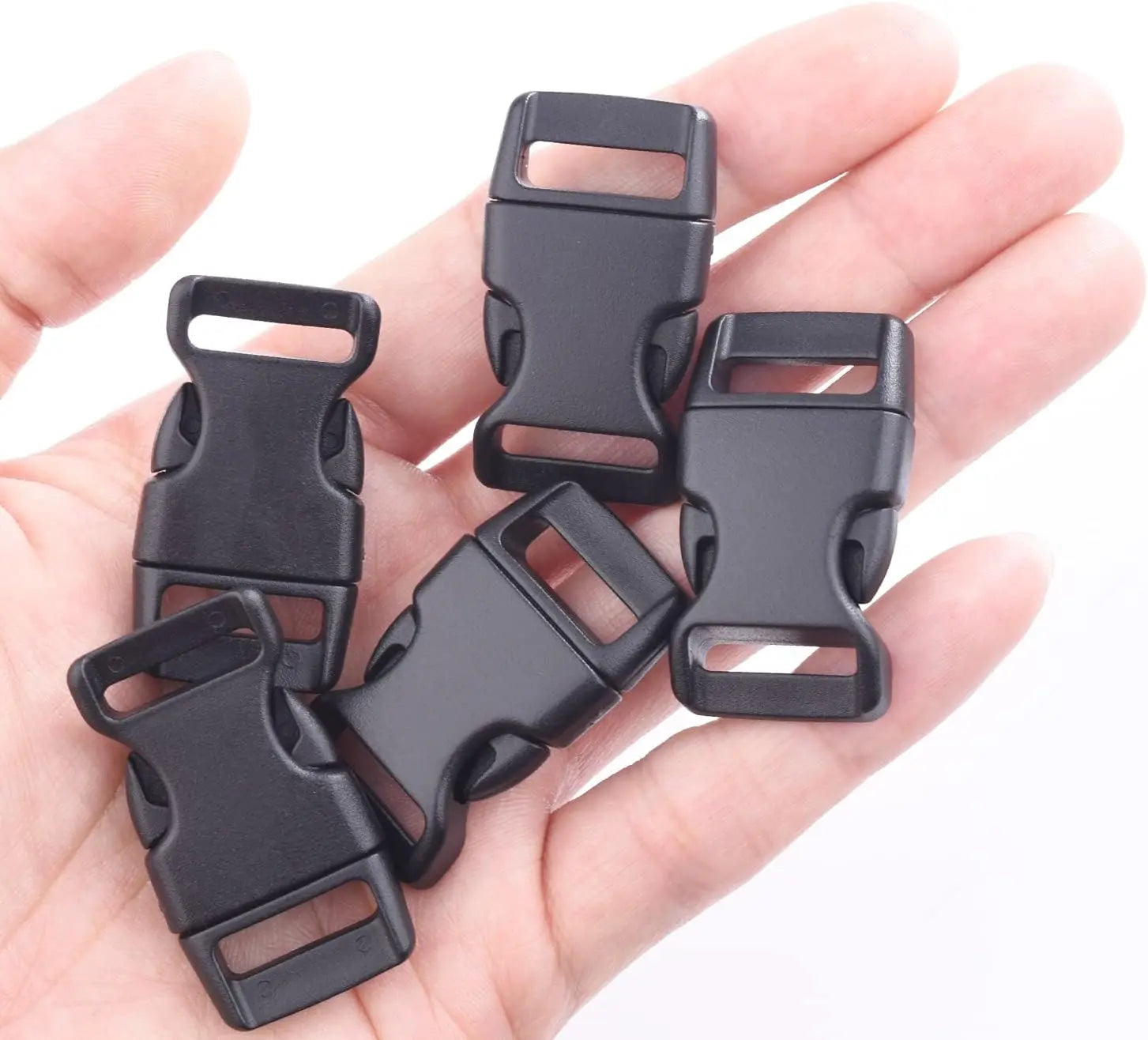 CooBigo 30 Pack 5/8 Inch Curved Paracord Bracelet Clip, Plastic Side Release Buckles for Parachute 550 Cord Paracord Bracelets Clasp Dog Collar Buckle DIY Craft Accessories Wholesale Hub