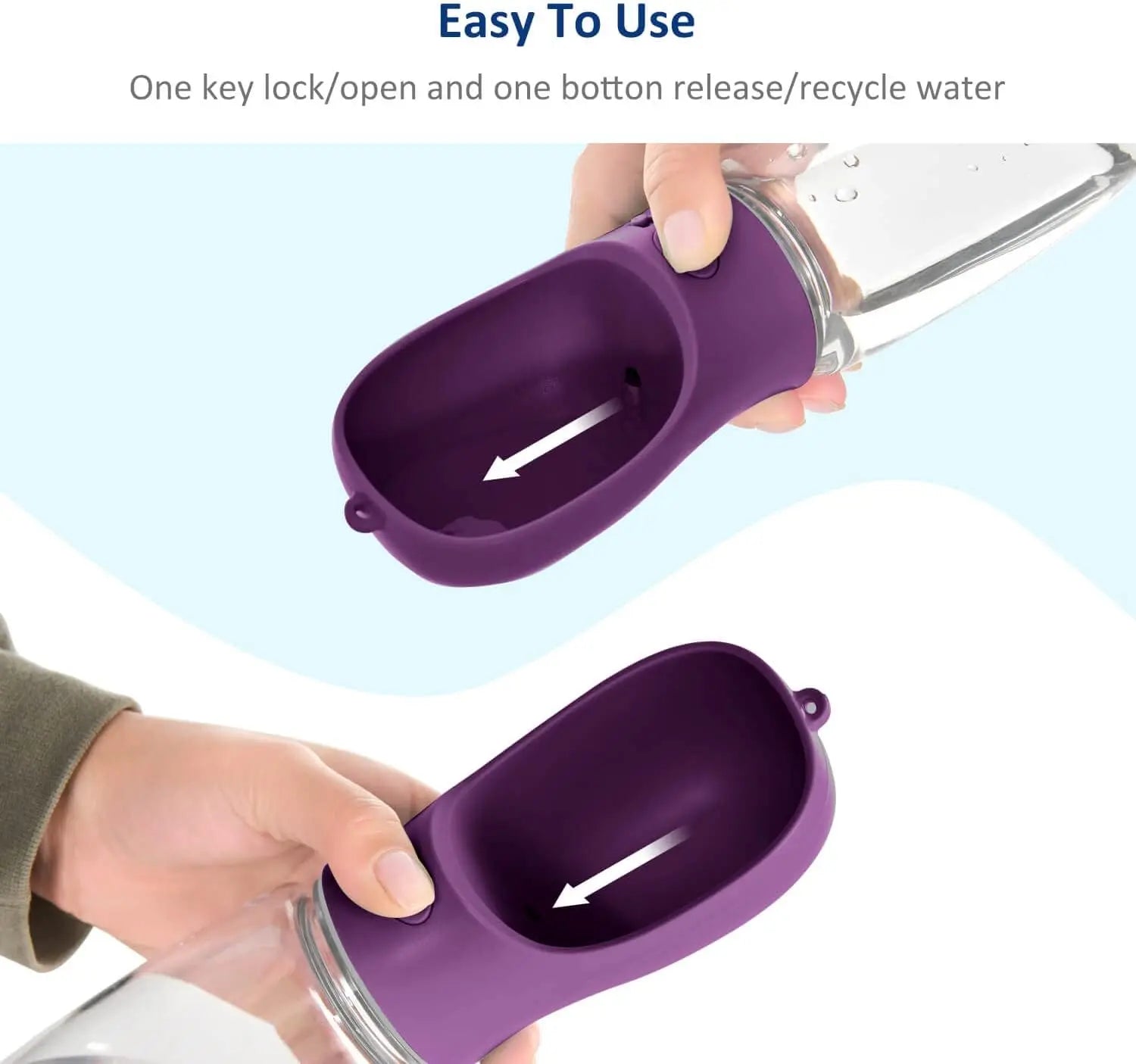 Portable Dog Water Bottle with Food Container, 19 OZ + 6 OZ, Leak Proof Puppy Water Dispenser with Drinking Feeder for Pets Outdoor Walking, Hiking, Travel, Food Grade Plastic Wholesale Hub