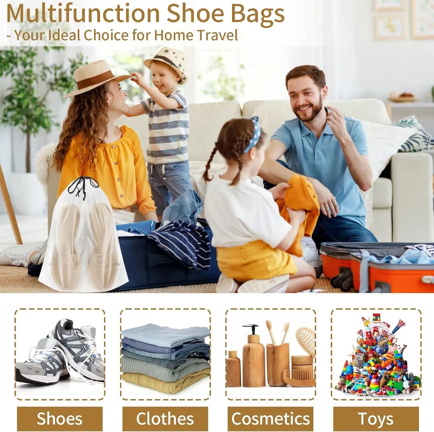 20 Pack Shoe Bags for Travel, 15.7" x 11.8" Clear Travel Shoe Bags for Packing, Large Waterproof Portable Drawstring Travel Shoe Storage Bag Travel Essentials Women for and Men Wholesale Hub