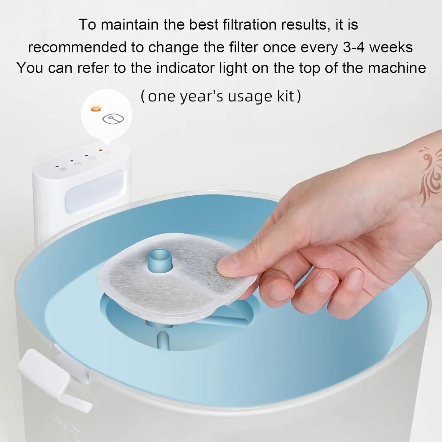 Filter Replacements Compatible with E1/E1+ Cat Fountain (2L/67oz), 16 Pack refills of 1 Year Set for Pet Water Fountain Wholesale Hub