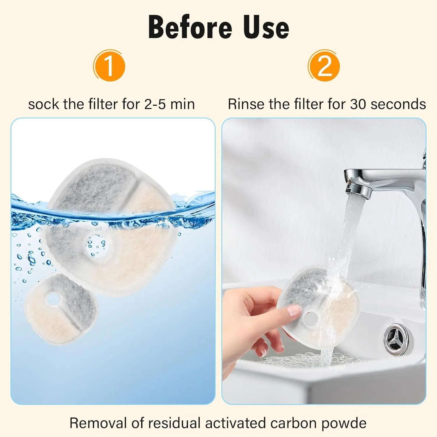 Filter Replacements Compatible with E1/E1+ Cat Fountain (2L/67oz), 16 Pack refills of 1 Year Set for Pet Water Fountain Wholesale Hub