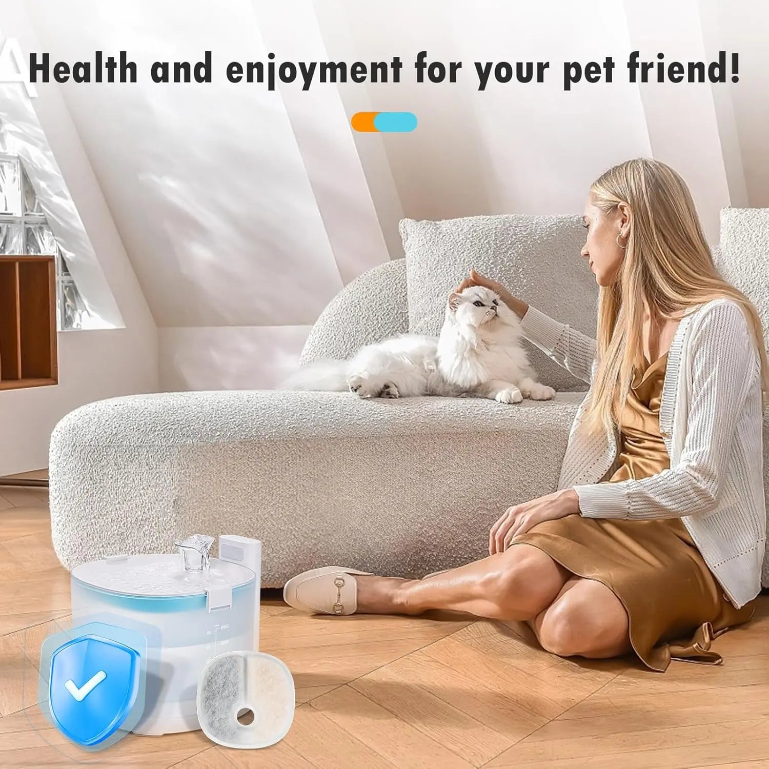 Filter Replacements Compatible with E1/E1+ Cat Fountain (2L/67oz), 16 Pack refills of 1 Year Set for Pet Water Fountain Wholesale Hub