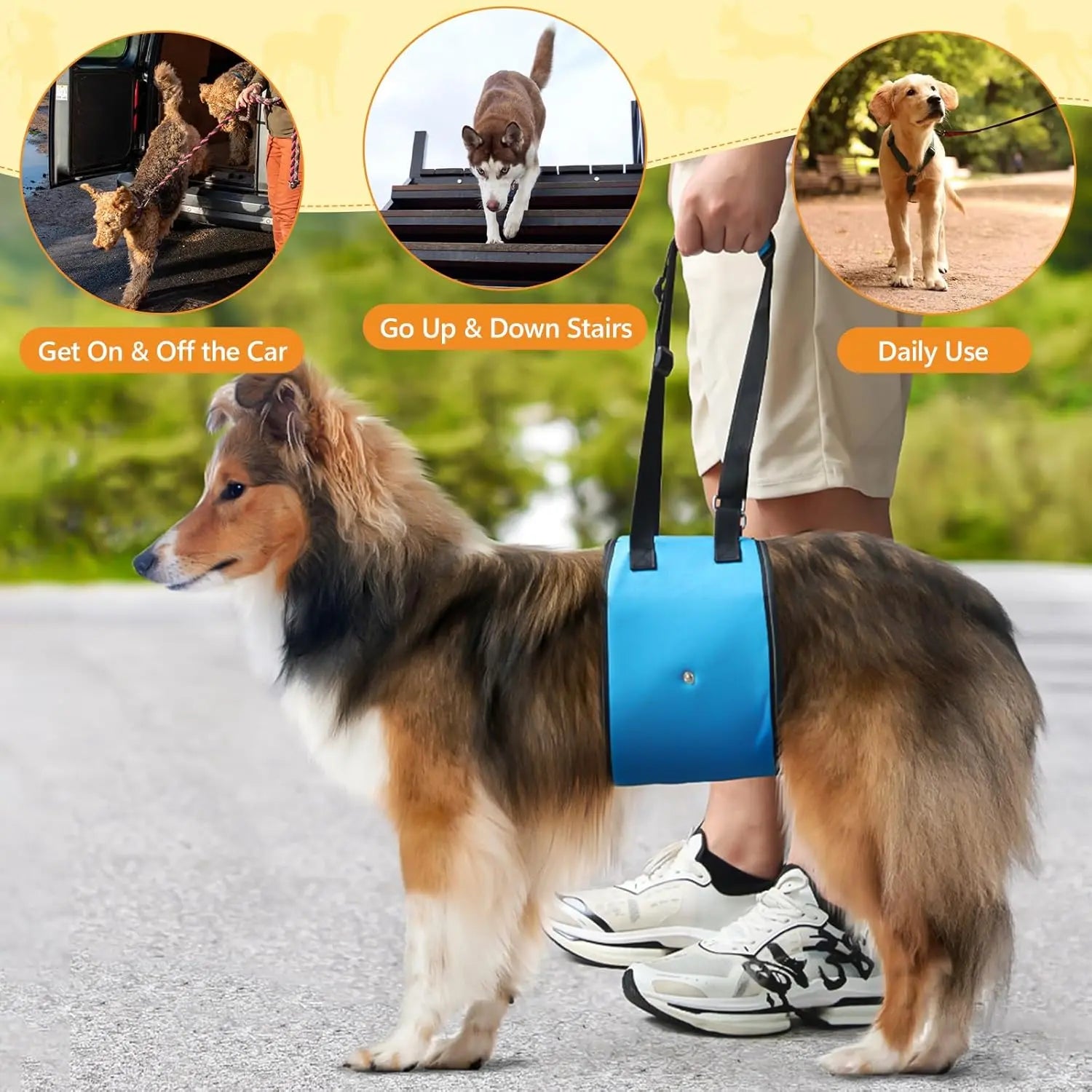 Dog Lift Harness Dog Sling for Large Dogs, Portable Dog Carrier Sling for Back Legs, Ajtable Hip Support Harness for Weak Rear Leg, Assist Senior Disabled Joint Injuried and After ACL Wholesale Hub