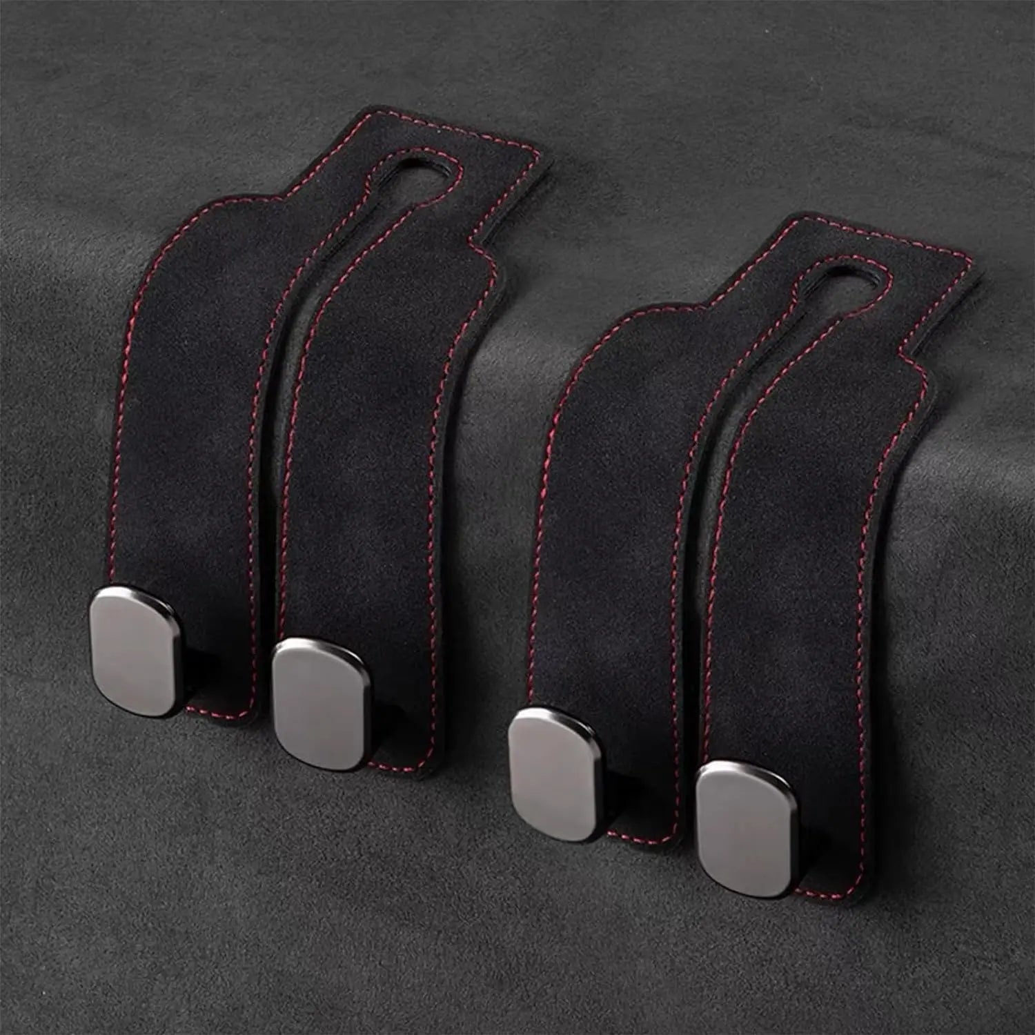 2 Pack Car Hooks for Headrest, Headrest Hooks Car Purse Hook Car Seat Back Storage Hook Premium Leather Car Seat Holder for Headrest Purses and Bags (Black) Wholesale Hub