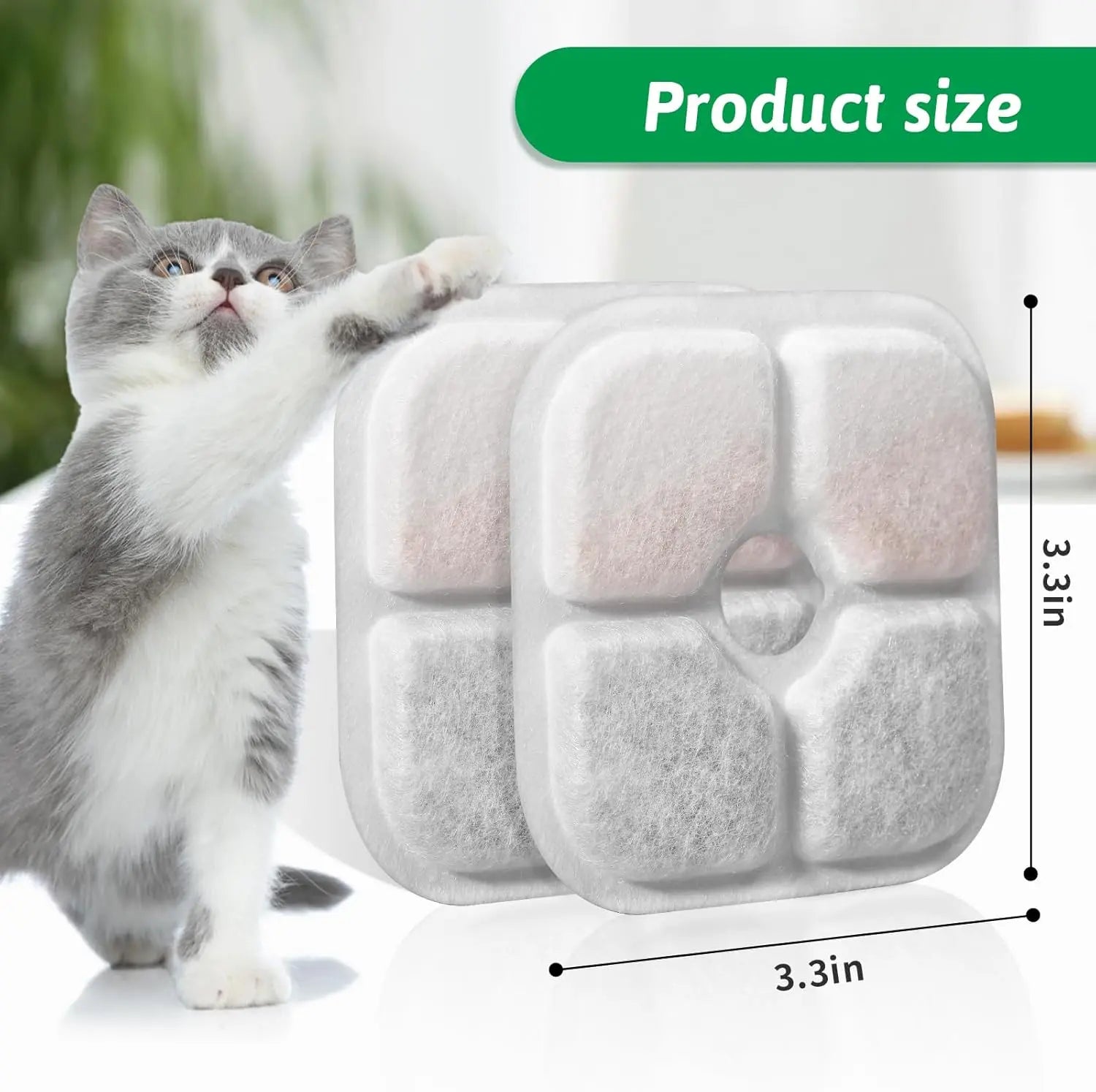 Cat Water Fountain Replacement Filters Fit for 2.5L Fountain with Whiskers Pattern Triple Action Water Pet Cat Drinking Fountain Filter Pack of 12 Wholesale Hub