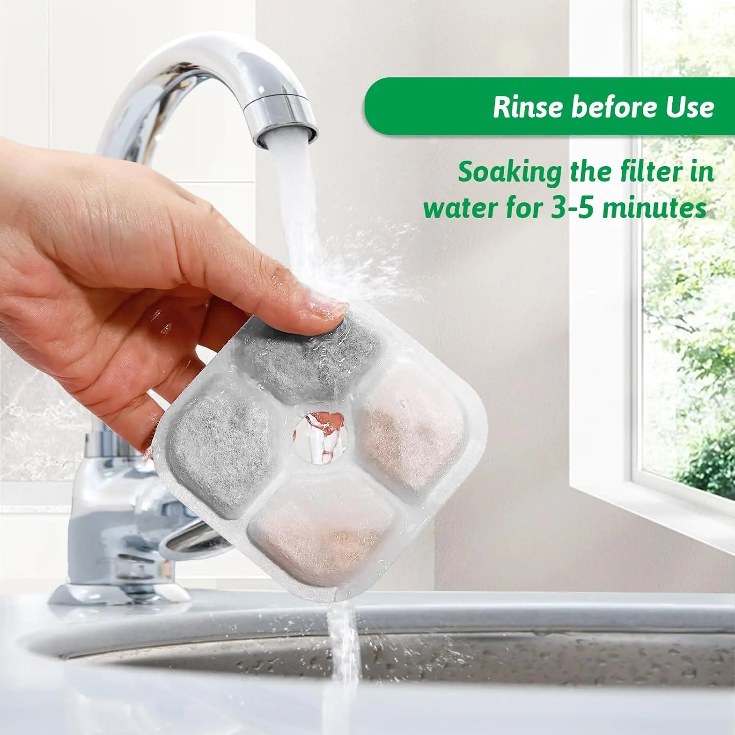 Cat Water Fountain Replacement Filters Fit for 2.5L Fountain with Whiskers Pattern Triple Action Water Pet Cat Drinking Fountain Filter Pack of 12 Wholesale Hub