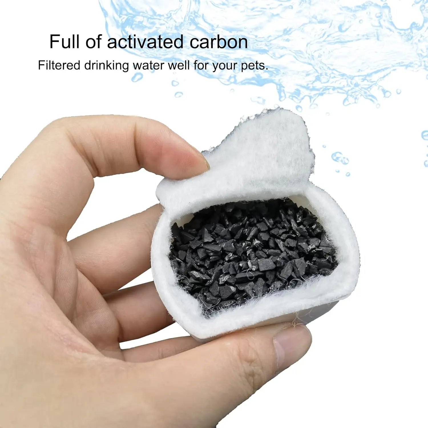 16 Pack Pet Fountain Filter Replacement,8 Carbon Filters and 8 Foam Pre-Filter Replacement Compatible with Multiple Pet Water Dspensers Water Bowl Wholesale Hub