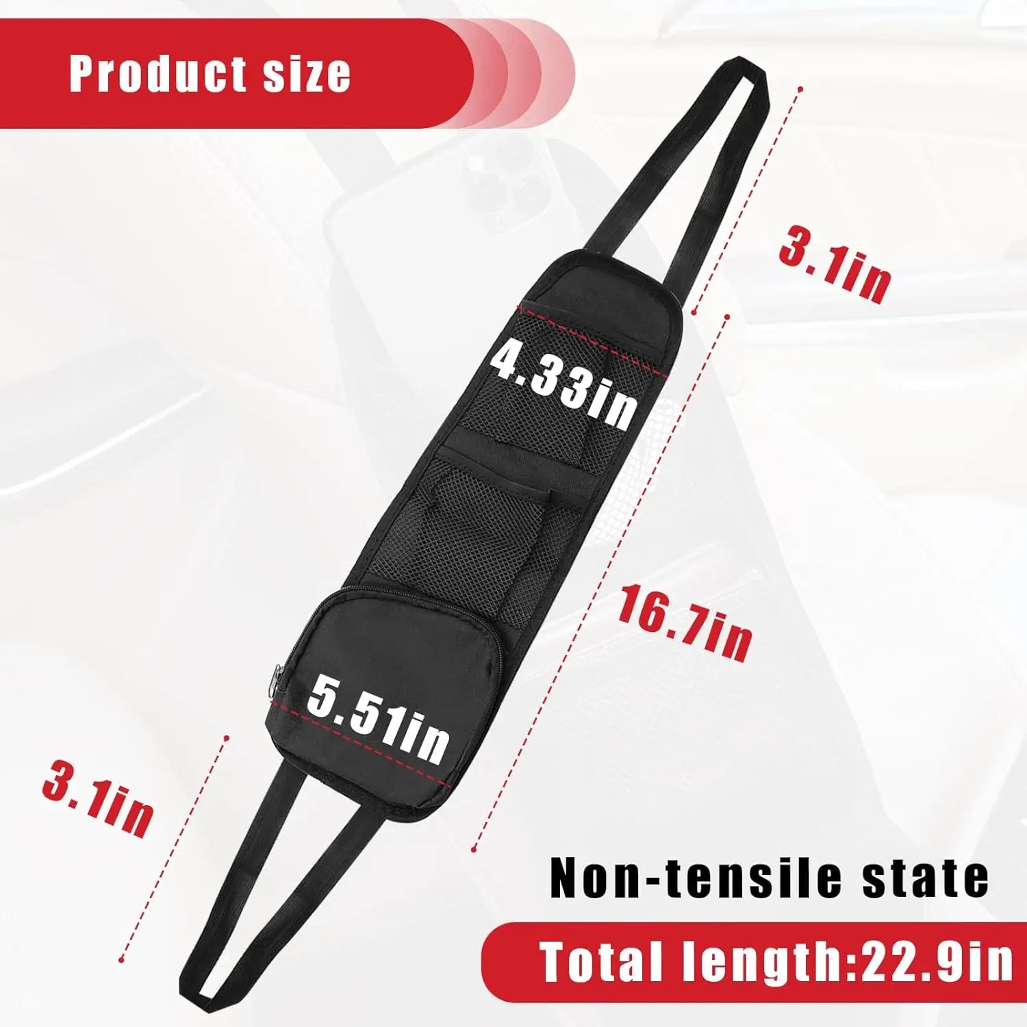 2PCS Car Seat Storage Hanging Bag, Multi-Pocket Seat Side Organizer, Multifunctional Mesh Net Pocket, Can Hold Mobile Phone, Wallet, Glasses, Suitable for Cars, SUVs, Trucks Wholesale Hub