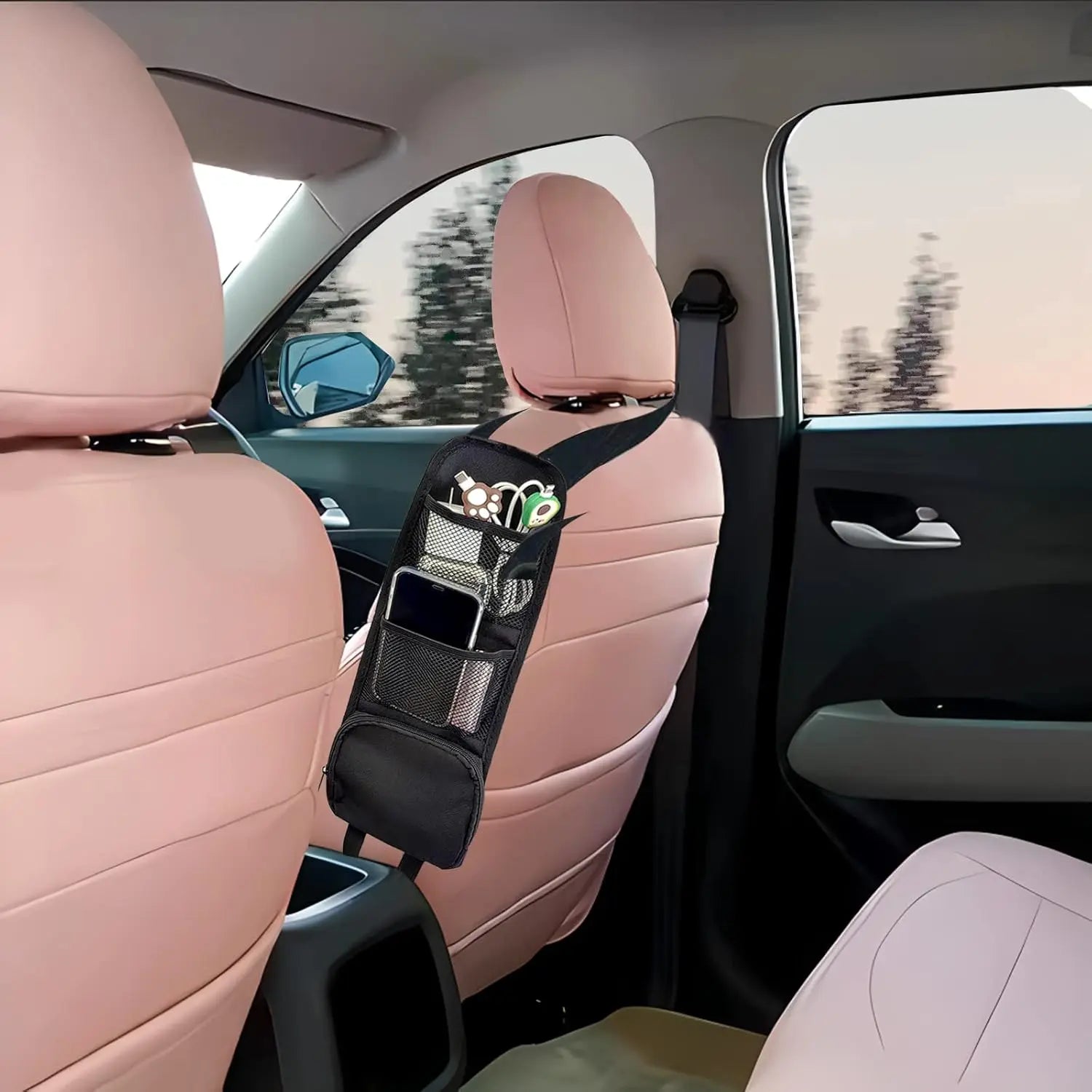 2PCS Car Seat Storage Hanging Bag, Multi-Pocket Seat Side Organizer, Multifunctional Mesh Net Pocket, Can Hold Mobile Phone, Wallet, Glasses, Suitable for Cars, SUVs, Trucks Wholesale Hub