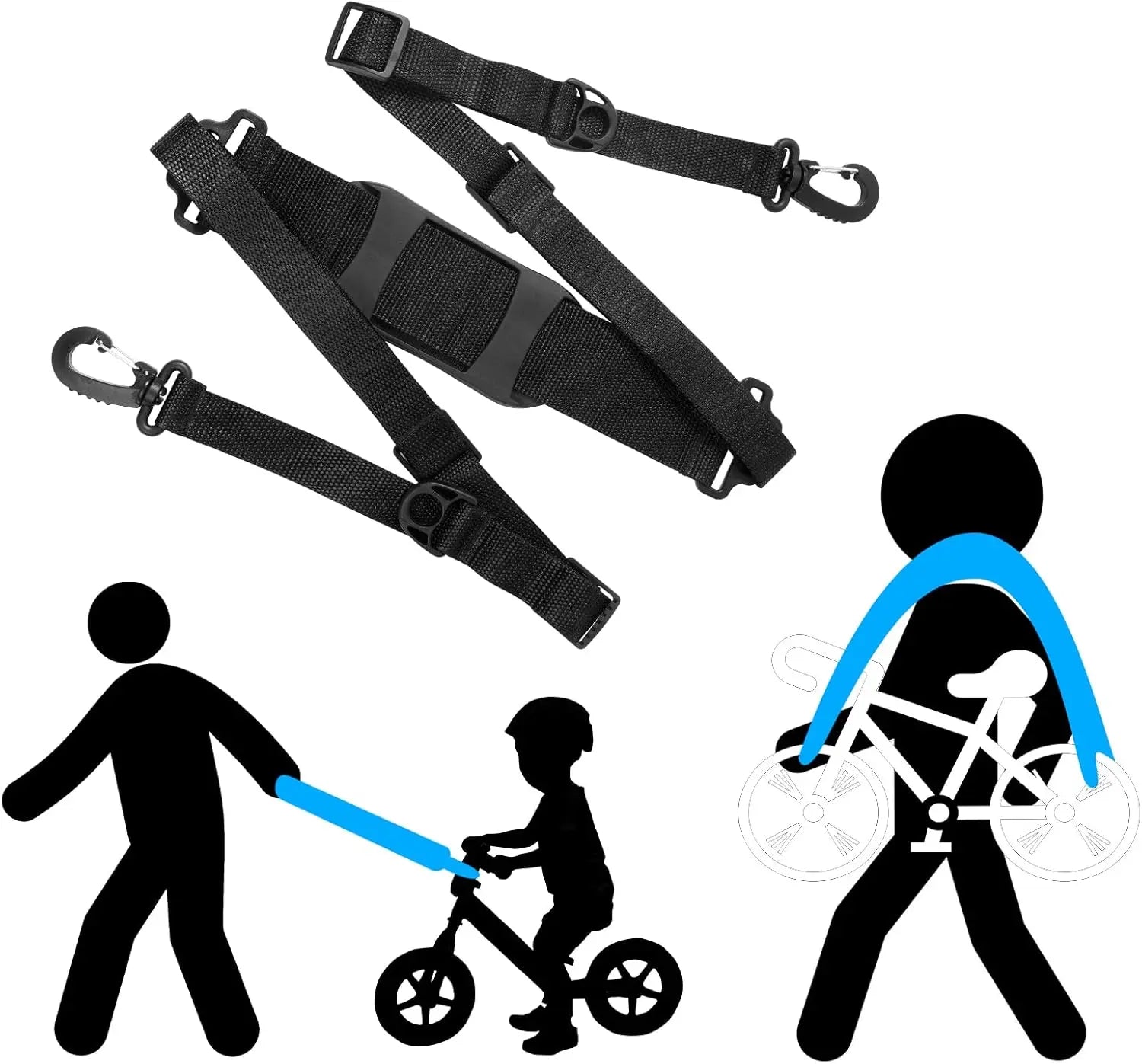 Petluno Accessories for electric scooters, compatible with Xiaomi M365/1S/Pro, scooter carry bag/child handle/ hooks/cable conduit protection/reflective set/shoulder strap/handlebar # 3 Straps Wholesale Hub