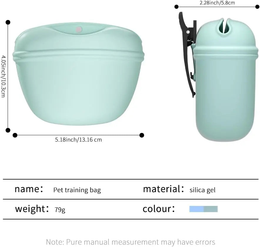 2 Pcs Silicone Dog Treat Pouch,Portable Dog Training Pouch for Treats with Magnetic Closure and Clip,Snacks and Treats to Take Along With Your Dog When Walking(Sky Blue + Light Green) Wholesale Hub