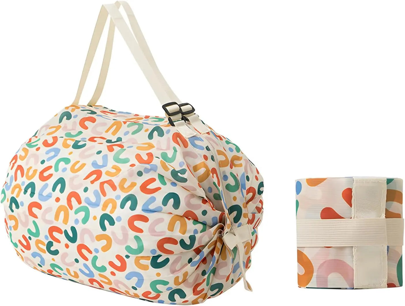 Reusable Shopping Bag, Portable Foldable Nylon Grocery Bag with Zipper, Large Capacity Luggage Bags for traveling, Camping, Picnics, and Fitness Wholesale Hub