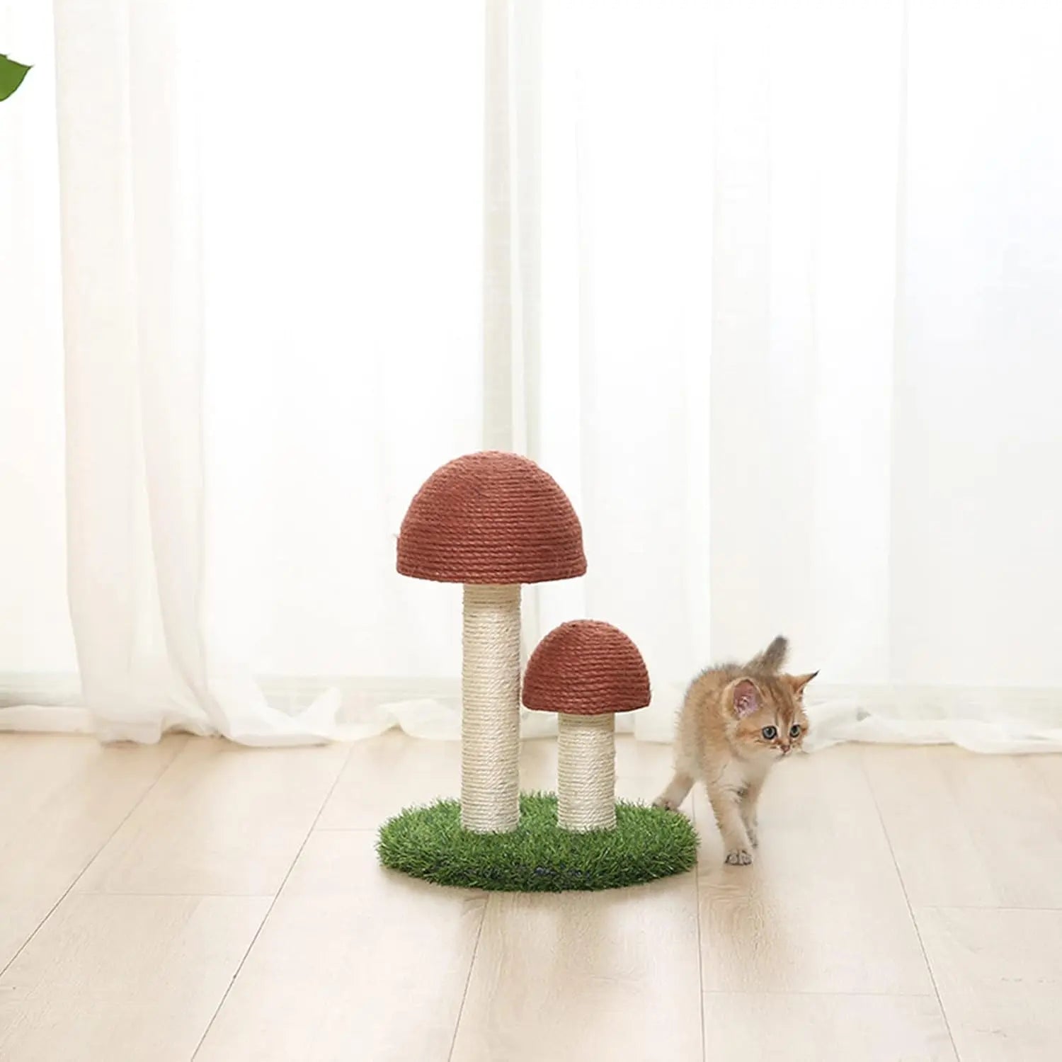 Mushroom Cat Scratching Post with Natural Sisal, Simulation Lawn Cat Climbing Shelf, Multifunctional Cat Toys Scratching Board for Play and Rest, Cat Furniture Protector Wholesale Hub