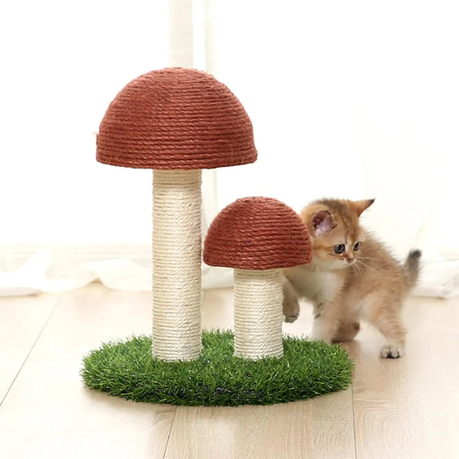 Mushroom Cat Scratching Post with Natural Sisal, Simulation Lawn Cat Climbing Shelf, Multifunctional Cat Toys Scratching Board for Play and Rest, Cat Furniture Protector Wholesale Hub