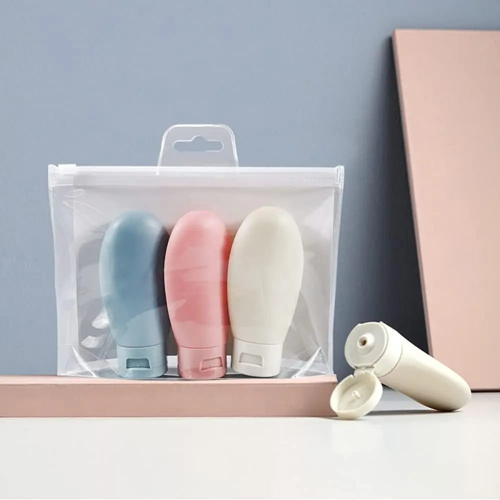 Travel Bottles, 3 PCS Travel Containers for Toiletries, Leak-Proof Refillable Squeezable Travel Bottles Set for Shampoo, Body Wash and Travel Wholesale Hub