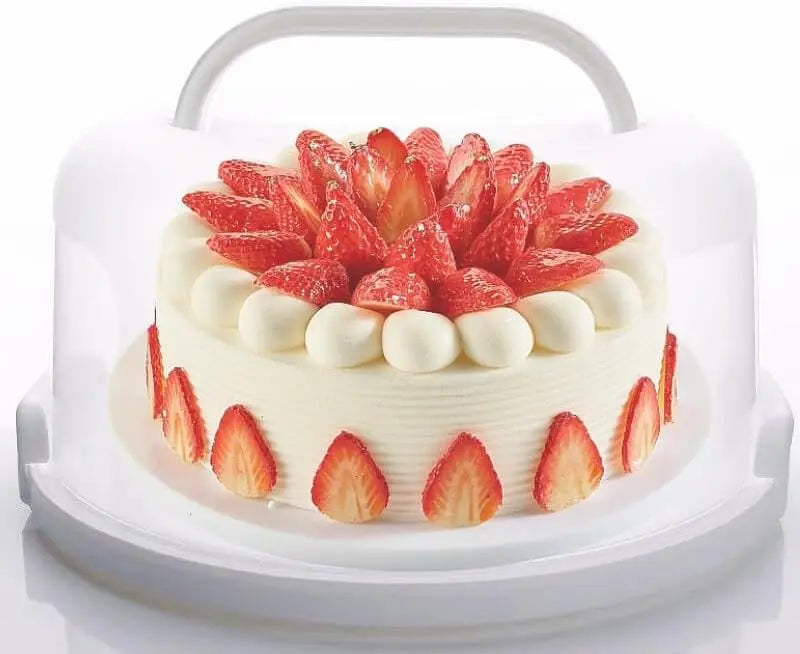 Large 10 Inch Cake Carrier Keeper Stand with Handles and Lids Container for Transport Cake Holder Tray with Cover Round Cupcake Storage Kitchen Cooking Box Wholesale Hub