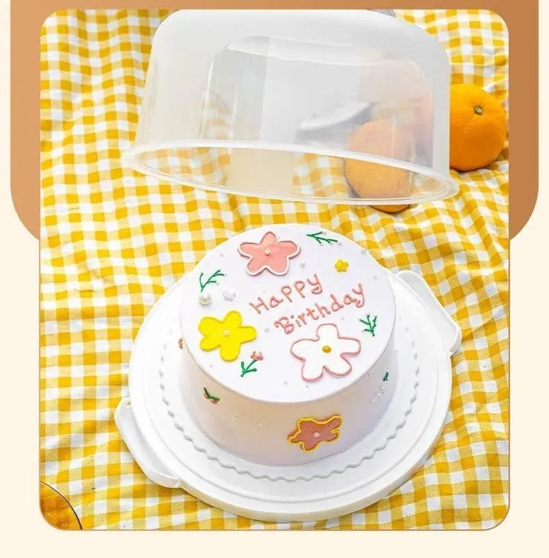 Large 10 Inch Cake Carrier Keeper Stand with Handles and Lids Container for Transport Cake Holder Tray with Cover Round Cupcake Storage Kitchen Cooking Box Wholesale Hub