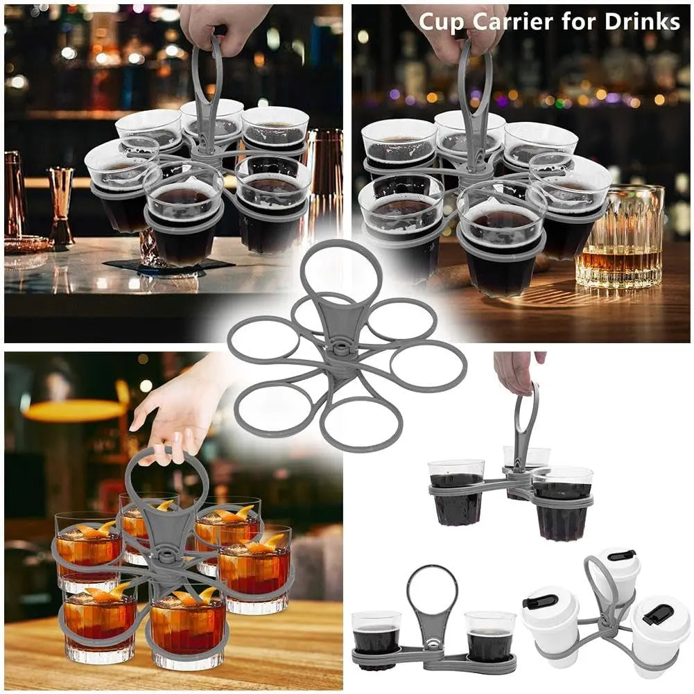Rotating Cup Holder Fold Away Cup Carrier,Portable Drink Carrier for Big Cups,Reusable Drink Delivery Carrier with Handle for Festival Sports Wholesale Hub