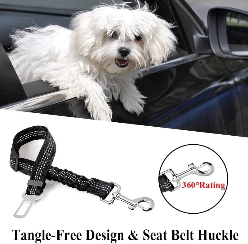 Dog Seat Belts for Car, 2 Pcs Dog Tether with Elastic Bungee Buffer, Adjustable Dog Car Seatbelts and Strong Leash Leads Accessories for Dogs Cats Pets, Black Wholesale Hub
