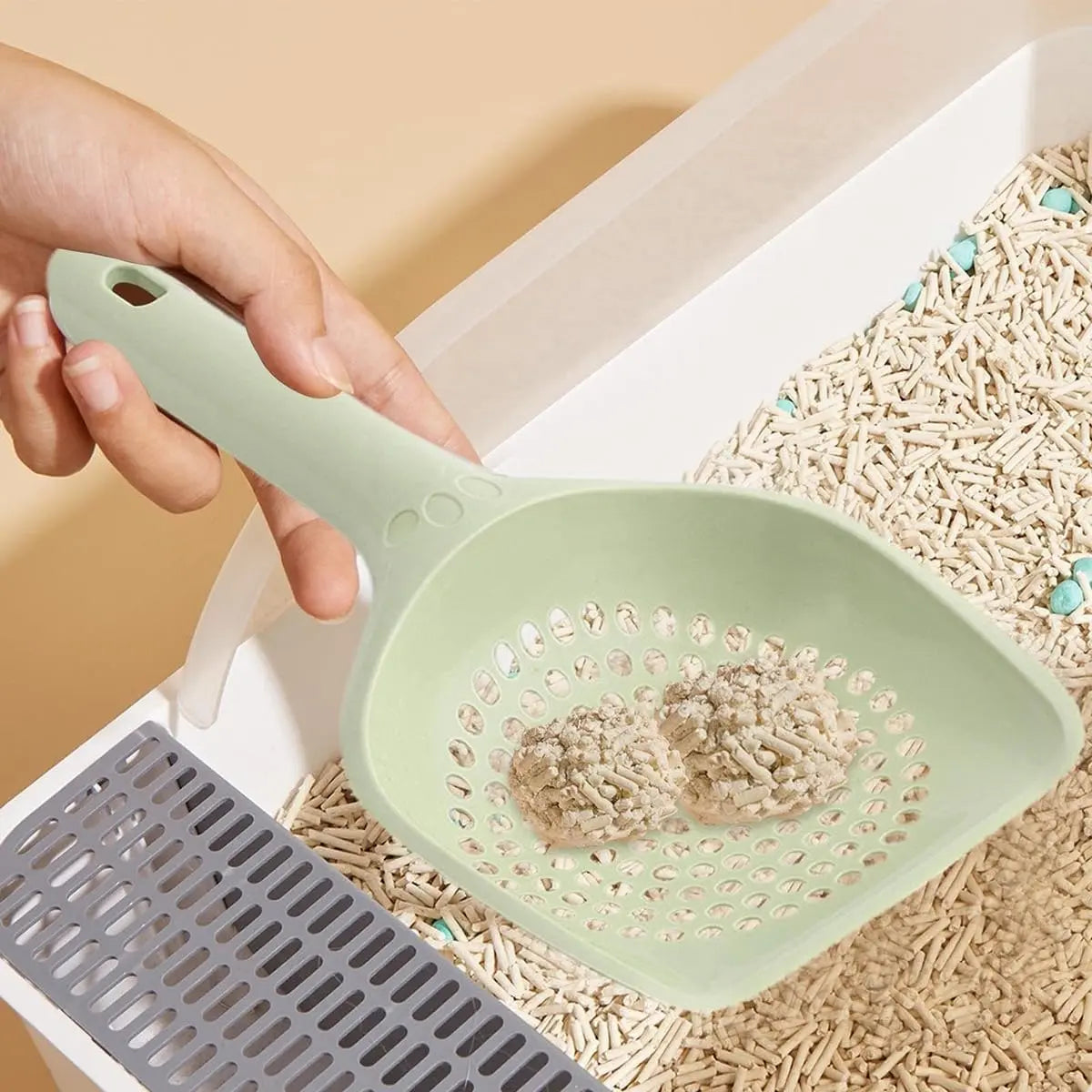 Cat Litter Scoop, Kitten Pooper Lifter, Non Stick Sifter Poop Cleaner Corner Shovel,Cat Feces Scoop, Cat Cleaning Supplies, A Variety Of Colors Available, Durable And Reliable (B) Wholesale Hub