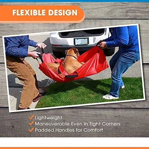 Transport Stretcher for Dogs - Emergency Animal Carrier with Safety Strap - 250 Pound Weight Limit - Pet Stretcher Wholesale Hub