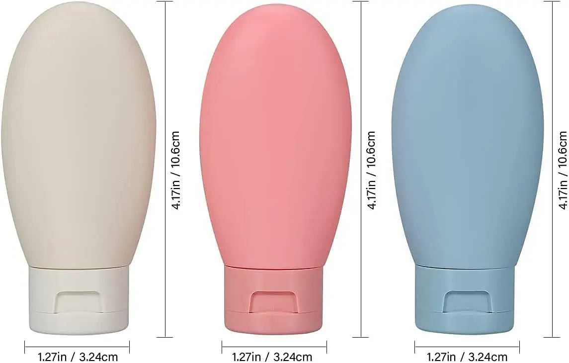 Travel Bottles, 3 PCS Travel Containers for Toiletries, Leak-Proof Refillable Squeezable Travel Bottles Set for Shampoo, Body Wash and Travel Wholesale Hub
