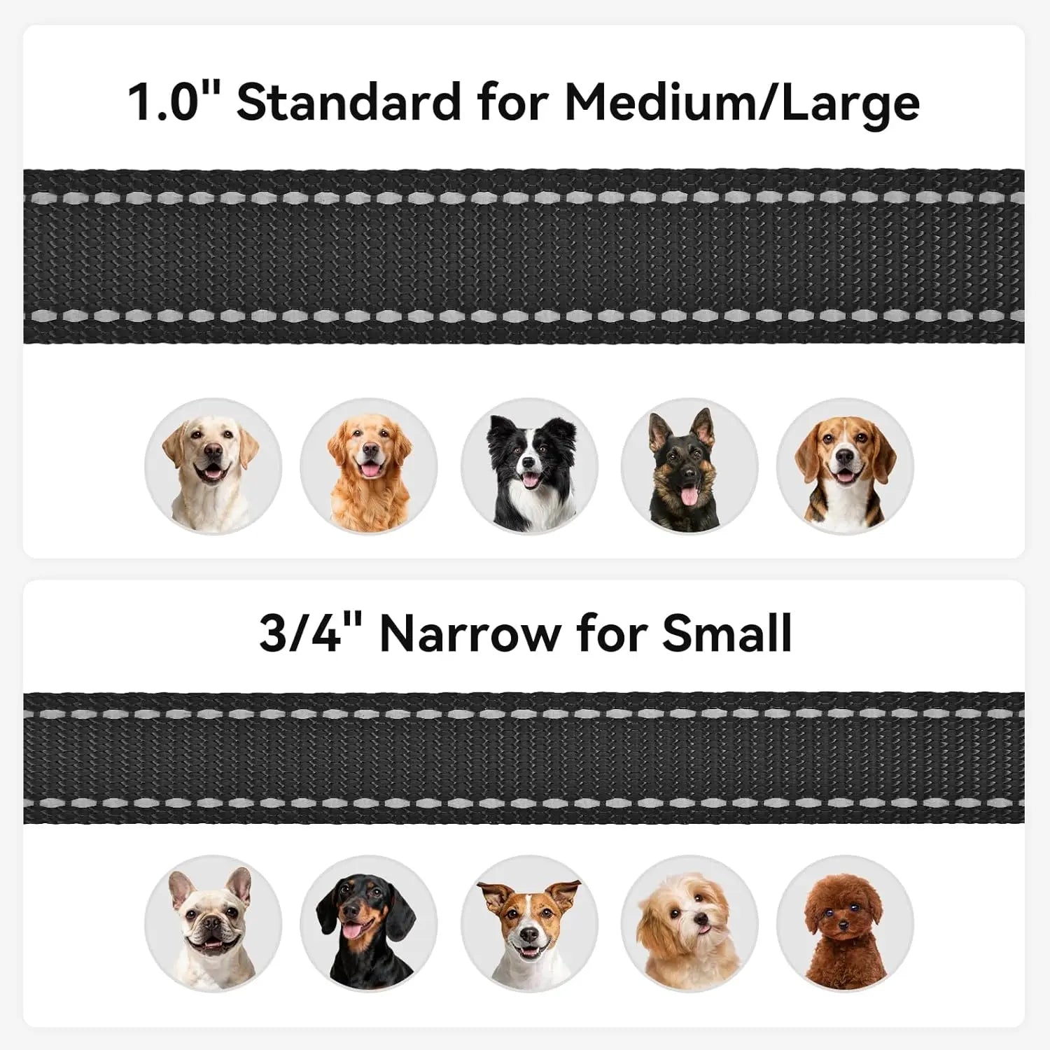Dog Leash, 6 FT Double-Sided Reflective, Padded Handle Nylon Heavy Duty Leashes for Medium & Large Dogs Walking, Black ft Standard Wholesale Hub