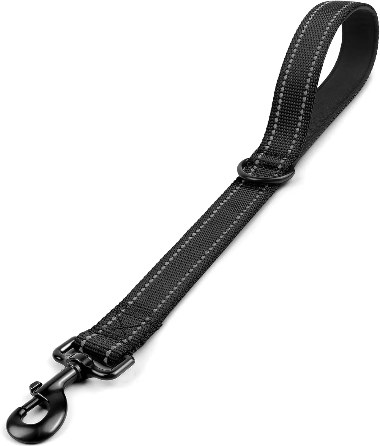Strong Short Dog Leash 18 Inch, 1.2 Inch Wide, Heavy Duty, Padded Handle for Traffic Control, Reflective Medium and Large Dogs Walking Training, Black 1.5 ft Wholesale Hub