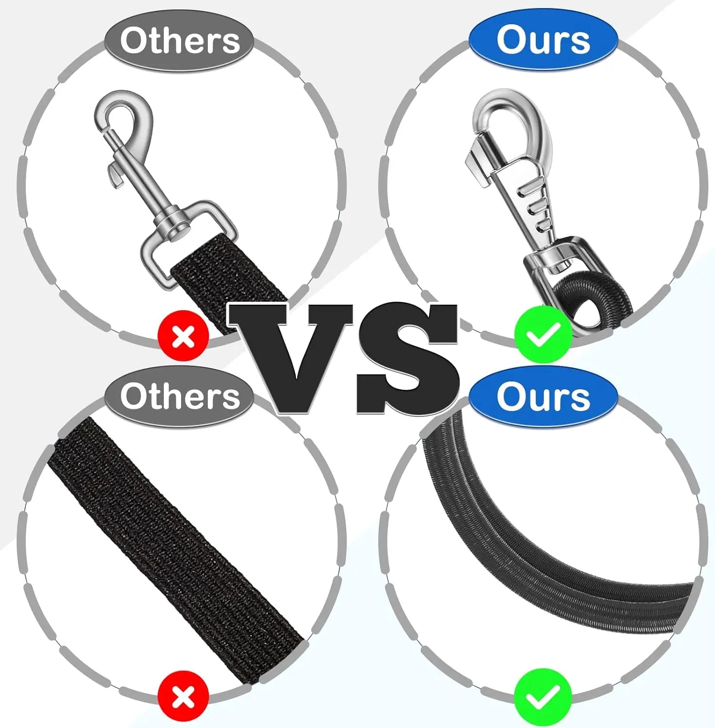 4 Pack Bungee Cross Ties Set Horse Trailer Tie Straps Bulk Cords with Snaps for Accessories, 36 Inch Long (Black) Black - Wholesale Hub