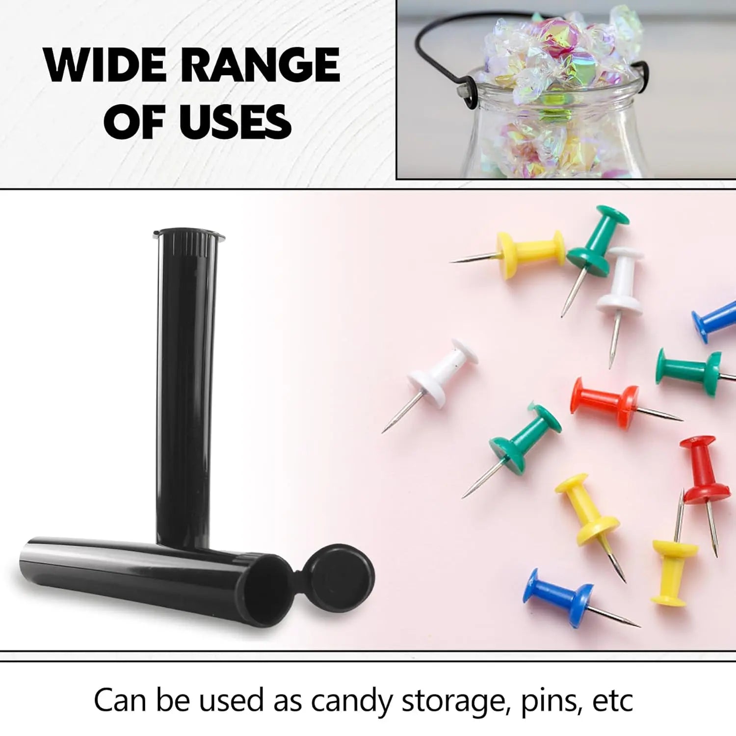 116mm 6pcs Waterproof Cigarette Storage Tubes Squeeze Bottles with Caps Airtight Sealing Plastic Container Protect Pre-Roll Cigarettes Cigarillos (Black) Wholesale Hub