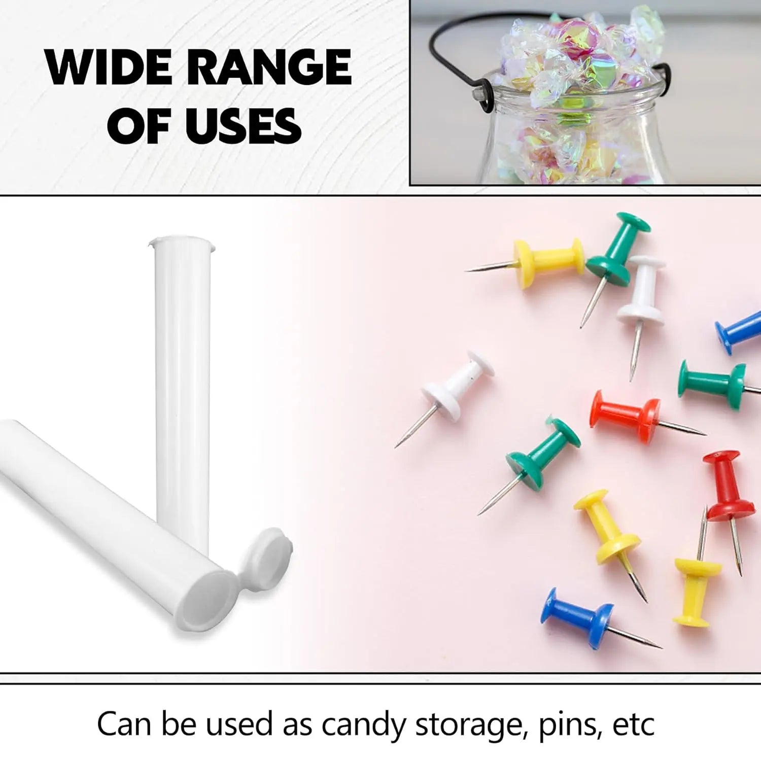 116mm 6pcs Waterproof Cigarette Storage Tubes Squeeze Bottles with Caps Airtight Sealing Plastic Container Protect Pre-Roll Cigarettes Cigarillos (White) Wholesale Hub