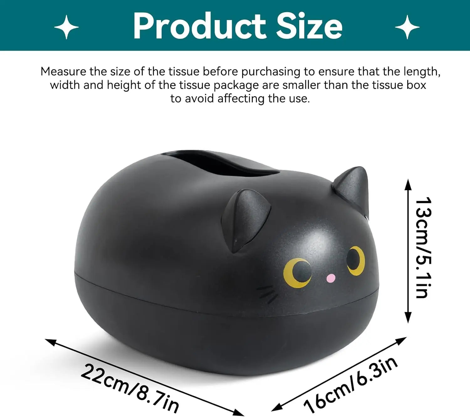 Cat Tissue Dispenser, Cartoon Toilet Paper Holder Dispenser Box with 2 Toothpick for Car Home Bathroom Kitchen Office Wholesale Hub