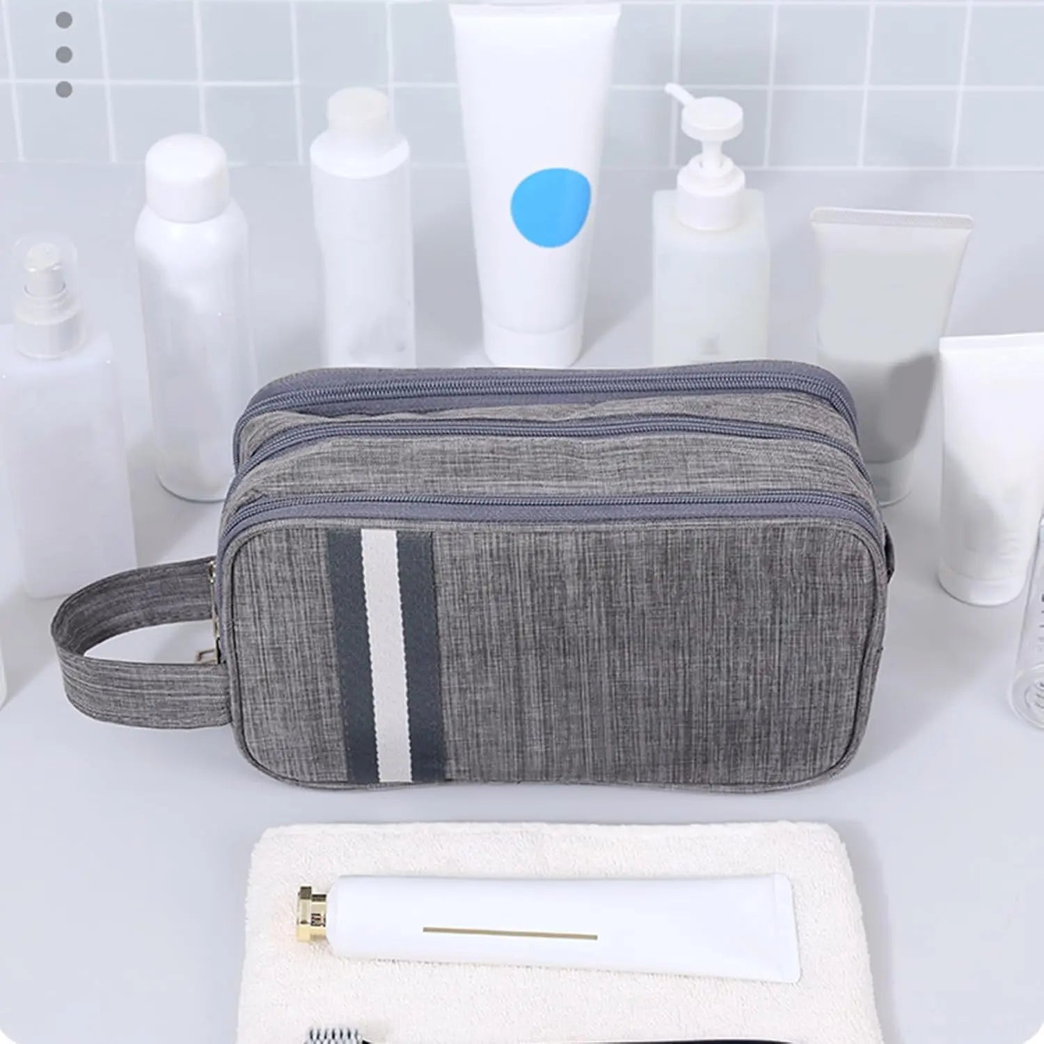 Travel Toiletry Bag, Organizer Mens Bag Dopp Kit Bathroom Shaving Portable Makeup Bags for Accessories(27*10*16cm) Wholesale Hub