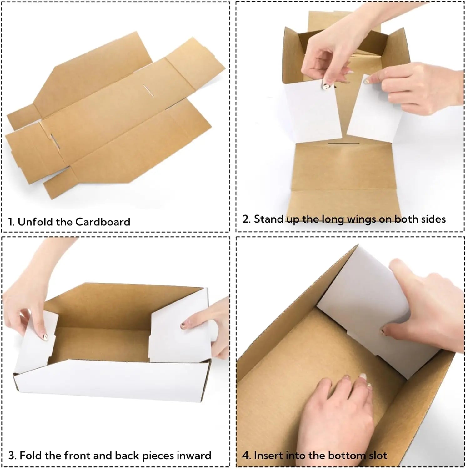 35 Pack Cardboard Storage Bins, 12" x 6" 4.5" Corrugated Open Top Box, White Pantry Shelf Organizer Bins for Parts Snacks, Ideal Garage Warehouse Home Packing Moving, Easy Assembly Wholesale Hub