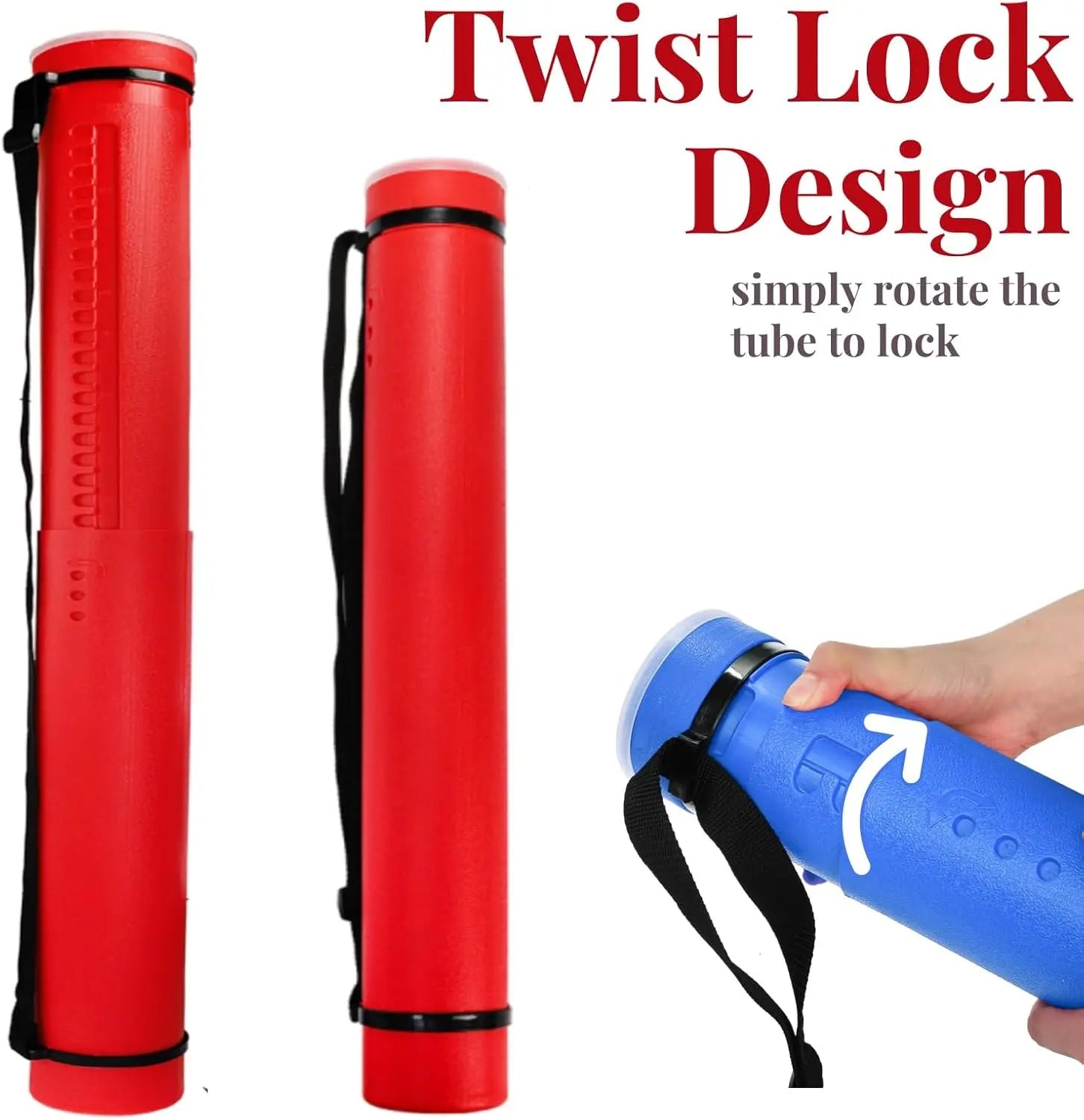 3 Packs Extendable Poster Tube, 25" to 42.5" Waterproof Blueprint Holder with Strap, Portable Telescoping Carrying Case Lid for Maps, Art and Drawings, Round Storage Container Document Wholesale Hub
