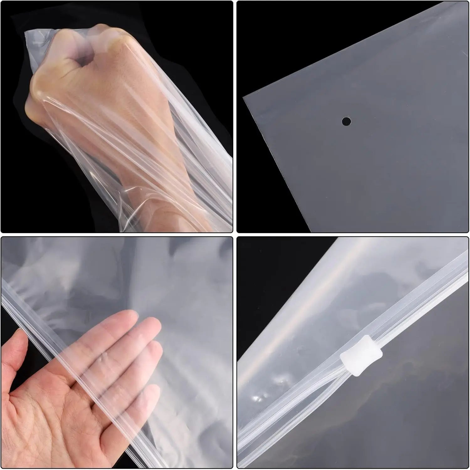 40 reusable travel zip lock bags - 40 x 30 cm - travel clothing bags - large transparent storage bags - plastic sealable clothing bags for clothes, shoes and cosmetics Wholesale Hub