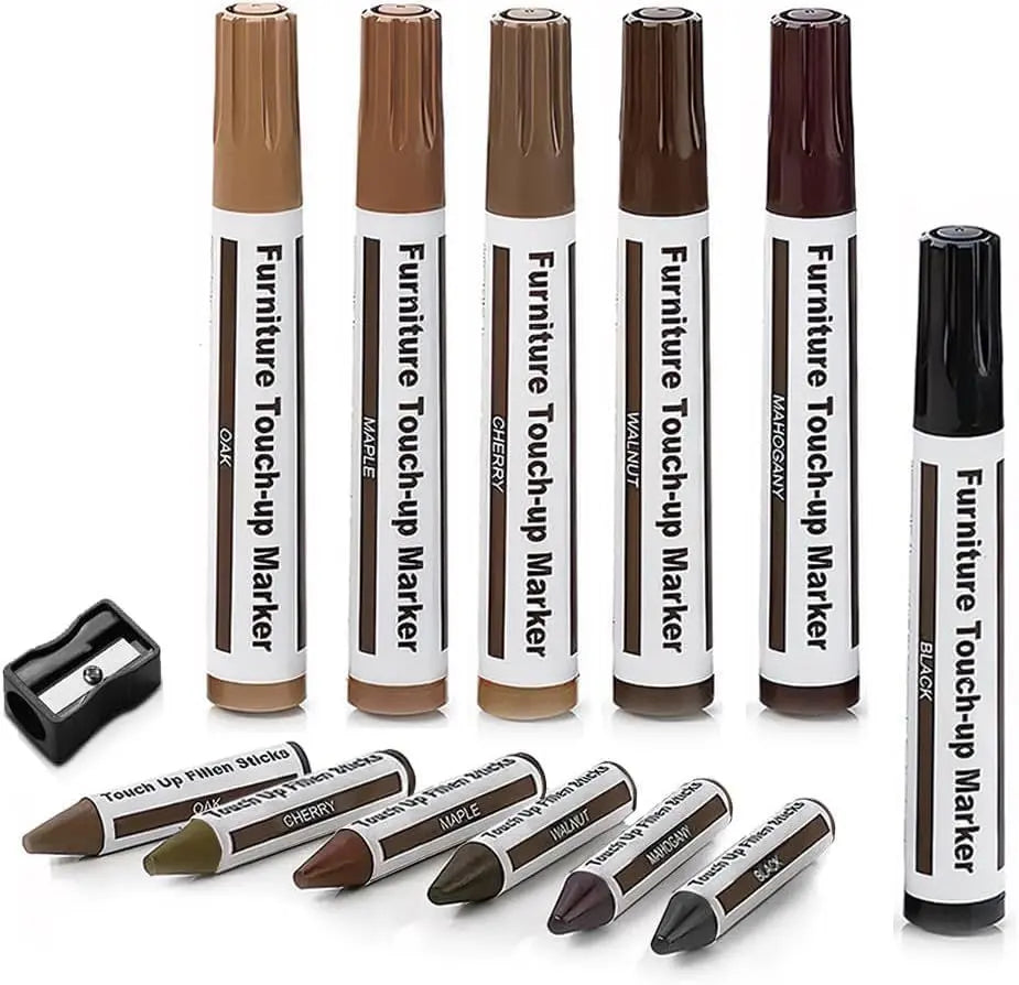 Wooden urniture loor Scratch Repair Markers and Wax Sticks or Stains, Scratches, Wood loors, Tables, Desks, Carpenters, Bedposts, Touch Ups, and Cover Ups (Set o 13) Wholesale Hub