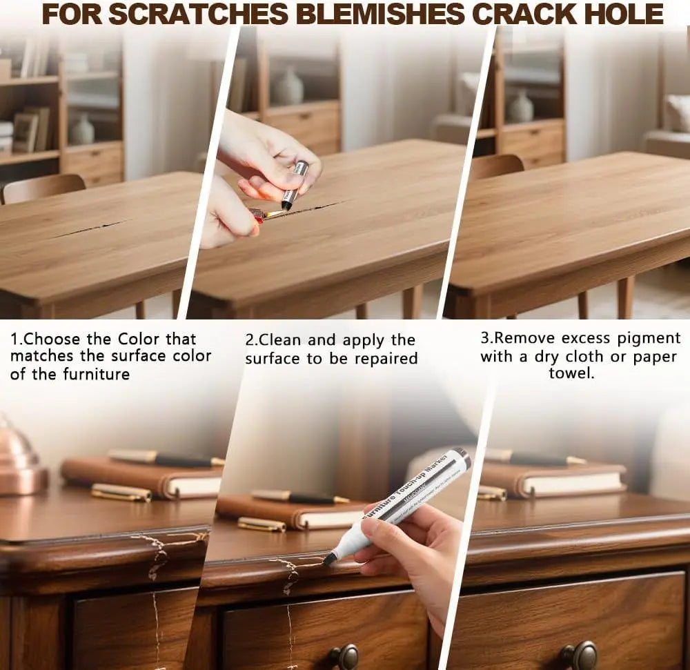 Wooden urniture loor Scratch Repair Markers and Wax Sticks or Stains, Scratches, Wood loors, Tables, Desks, Carpenters, Bedposts, Touch Ups, and Cover Ups (Set o 13) Wholesale Hub