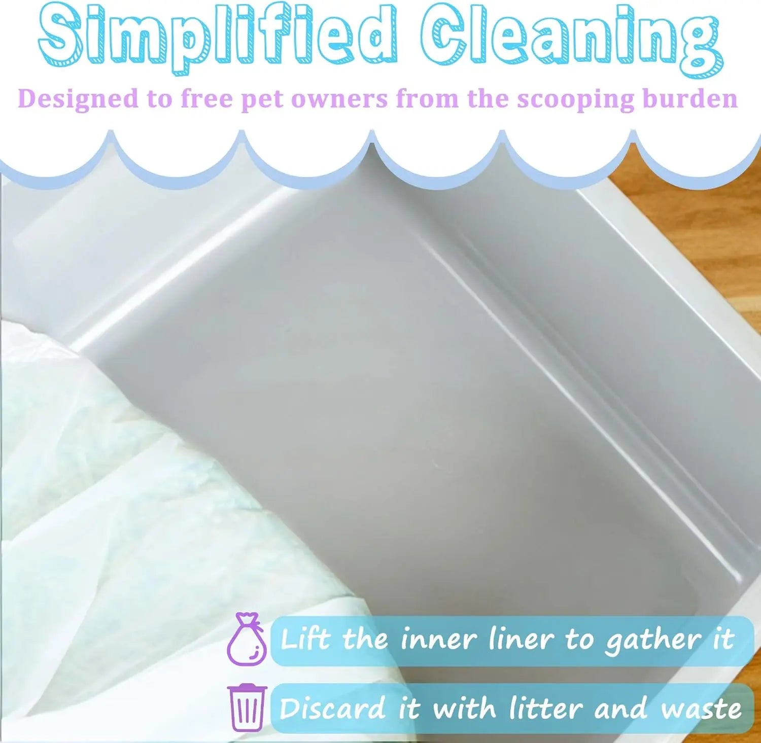 Large Cat Litter Liners, Jumbo Drawstring Leakproof Bags for IRIS Cat Litter Boxes, Heavy Duty 2 MIL Tear-Resistant Extra Durable Disposable Bags for Most Cat Litter Pans, 42“ x 20”, 16PCS Wholesale Hub