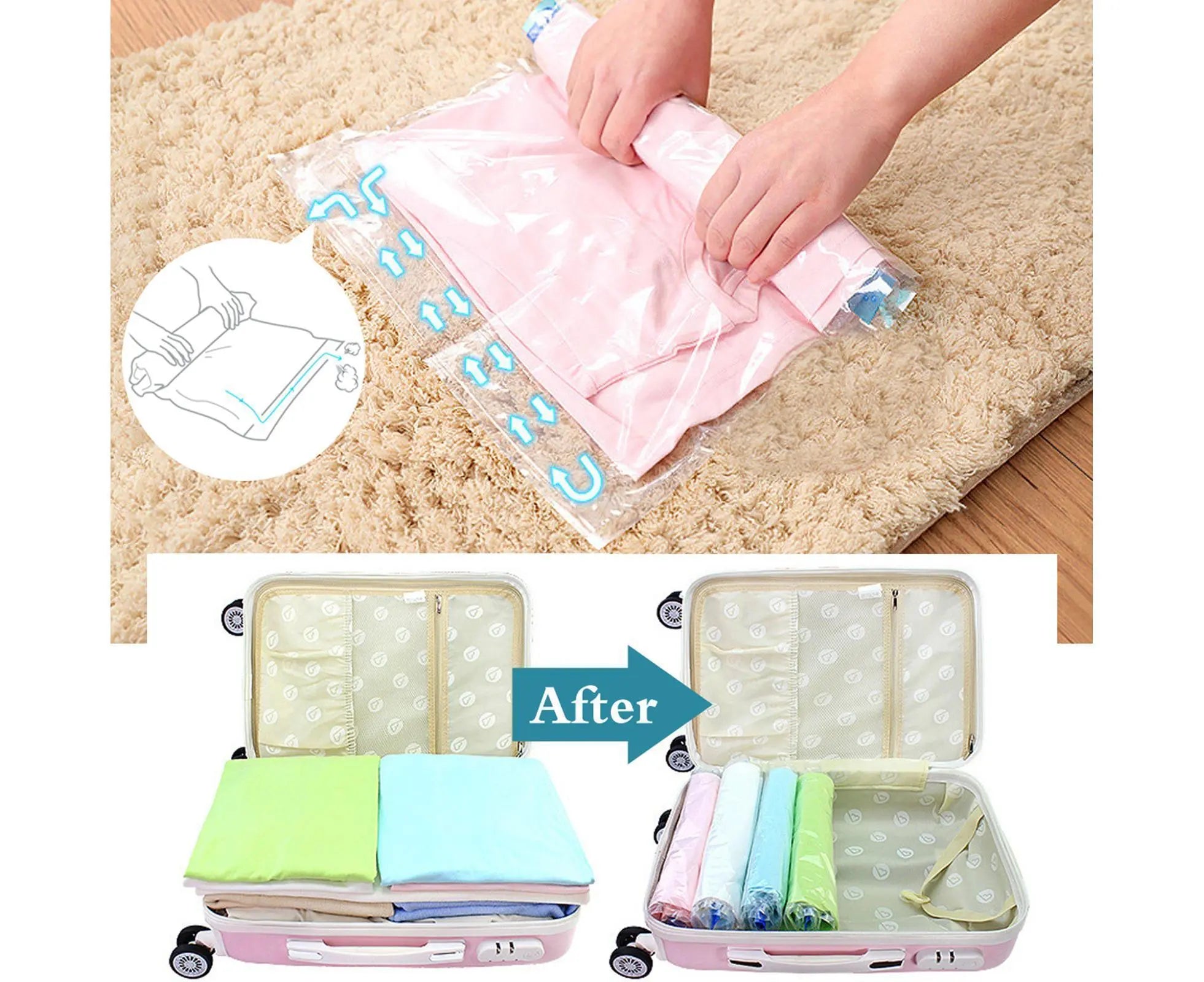 10Travel Compression Bags, Travel Essentials Vacuum Packing Space Saver Bags for Cruise Travel Accessories (10-Travel) Wholesale Hub