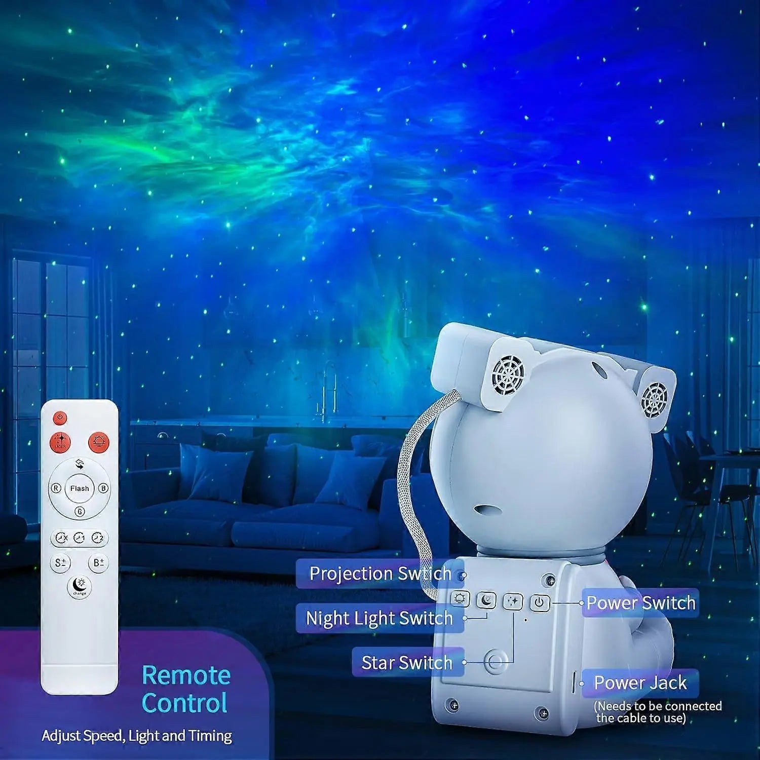 Astronaut Star Projector - Starry Sky Projector with Timer and Remote Wholesale Hub