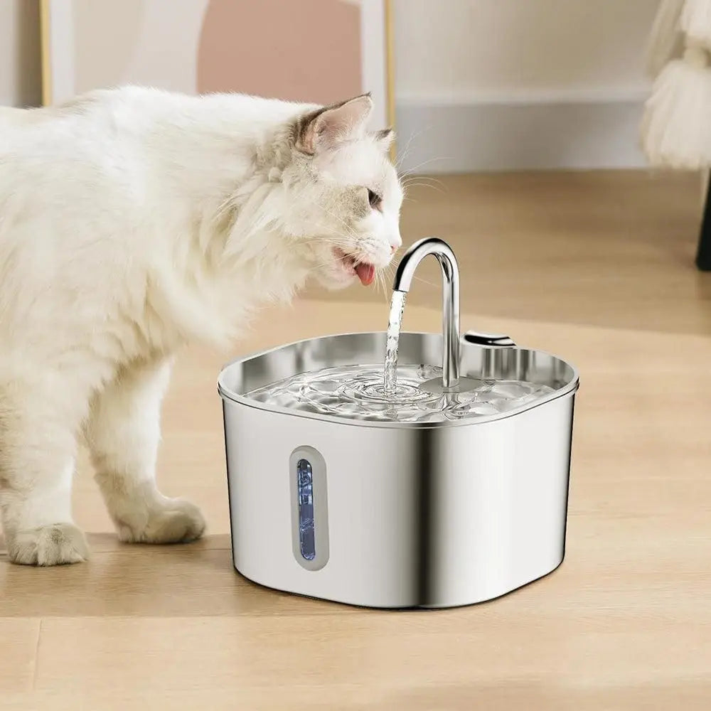 USB 2.2L Stainless Steel Pet Water Fountain for Cats and Small Dogs Wholesale Hub