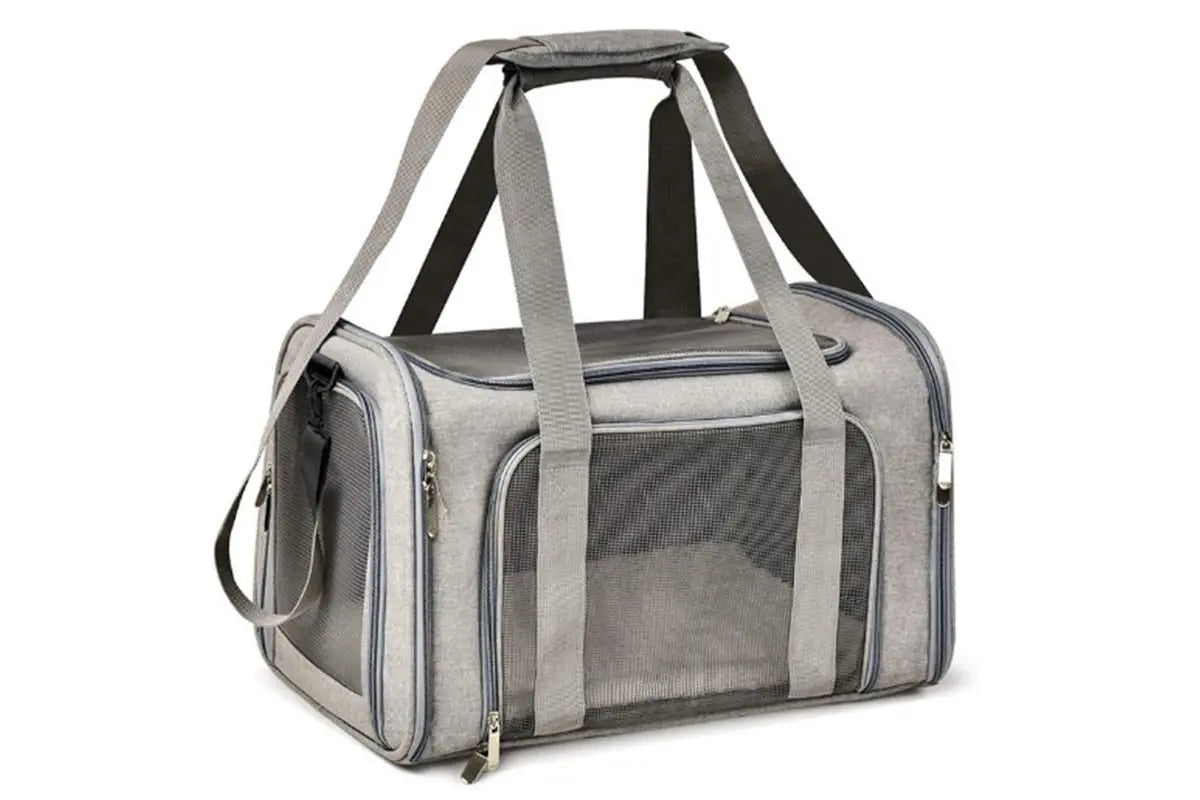 Portable Travel Bag Soft Crate Cage Cat Bag Animal Carriers for Pets -Grey Wholesale Hub