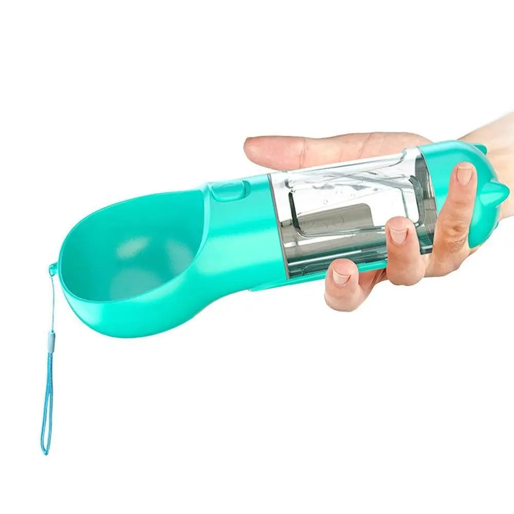 4 in 1 Pet Feeder Dog Cat Puppy Water Bottle Cup Travel Pooper Scooper Outdoor Blue 300ml Wholesale Hub